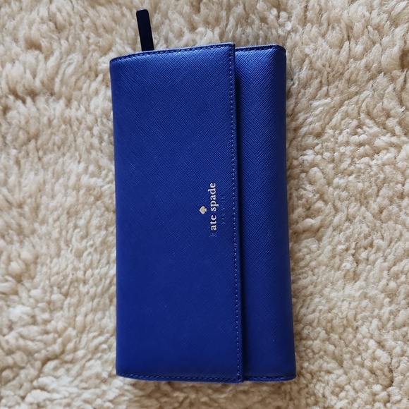 Kate Spade Purple Blue Long Tri-Fold Phone Wallet 💜💙 - Picture 13 of 14